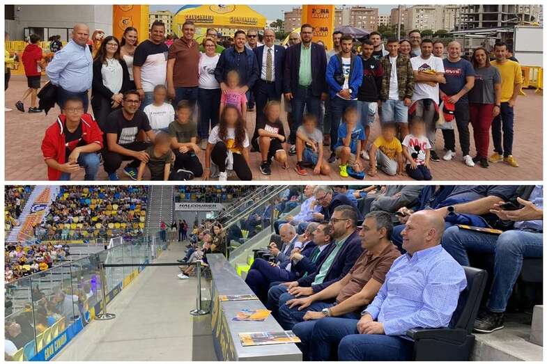 La comitiva teldense con autoridades locales y representantes del club grancanario (Foto TA)